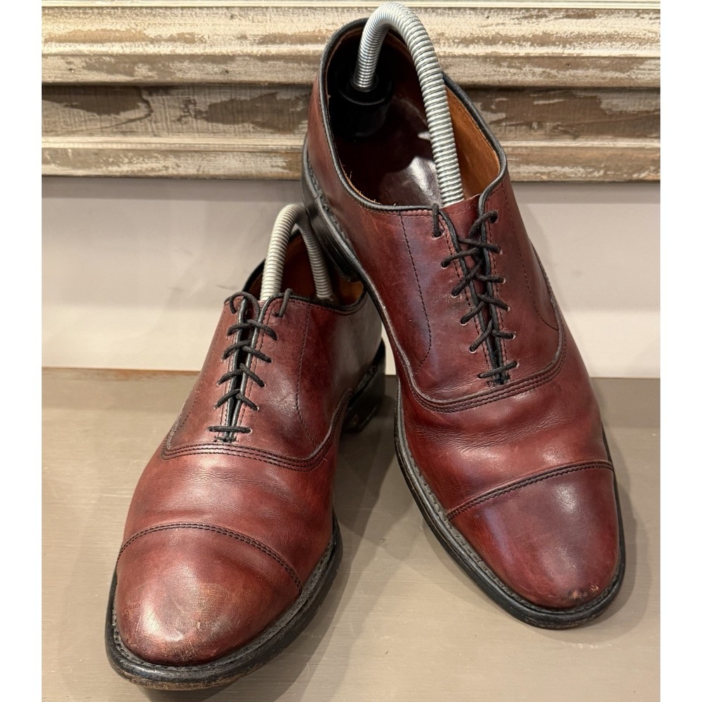 Allen Edmonds Park Avenue Burgundy Cap Toe Oxford Leather Dress Shoes Size 8.5D